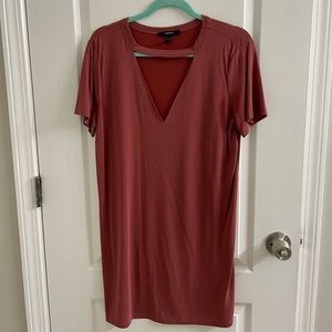 Forever21 tshirt dress, deep v cutout